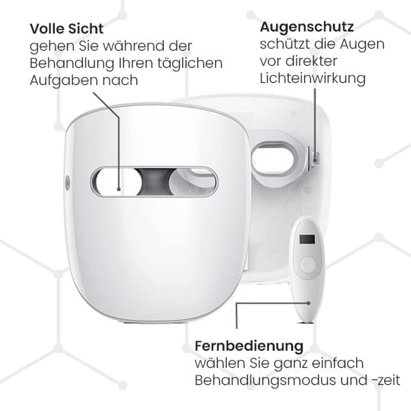 Masque LED Visage - Lumière Rouge, Bleue Et NIR Pour Anti - Âge, Réduction Des Rides Et Traitement De L'Acné. Sans Fil Et Portable. - KPAKPA Market