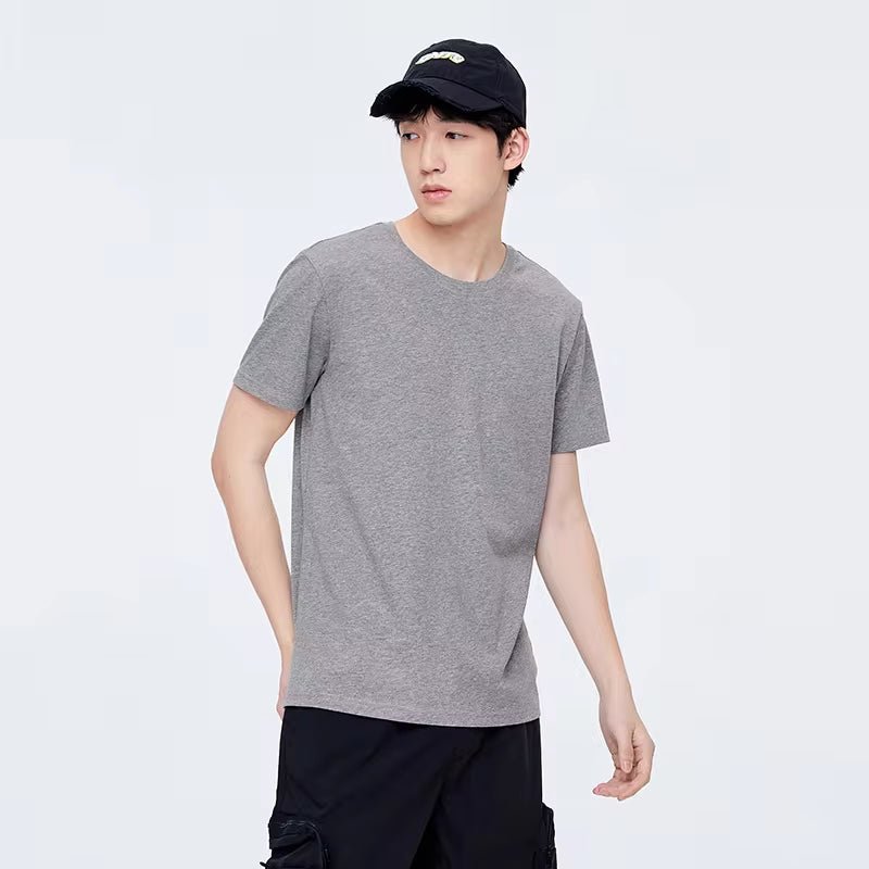 Summer Cotton T Shirts Men 2025 Simple O Neck Stretch Solid New Tops Clothing Casual Tshirt Man Streetwear Cool Tee Shirts - KPAKPA Market