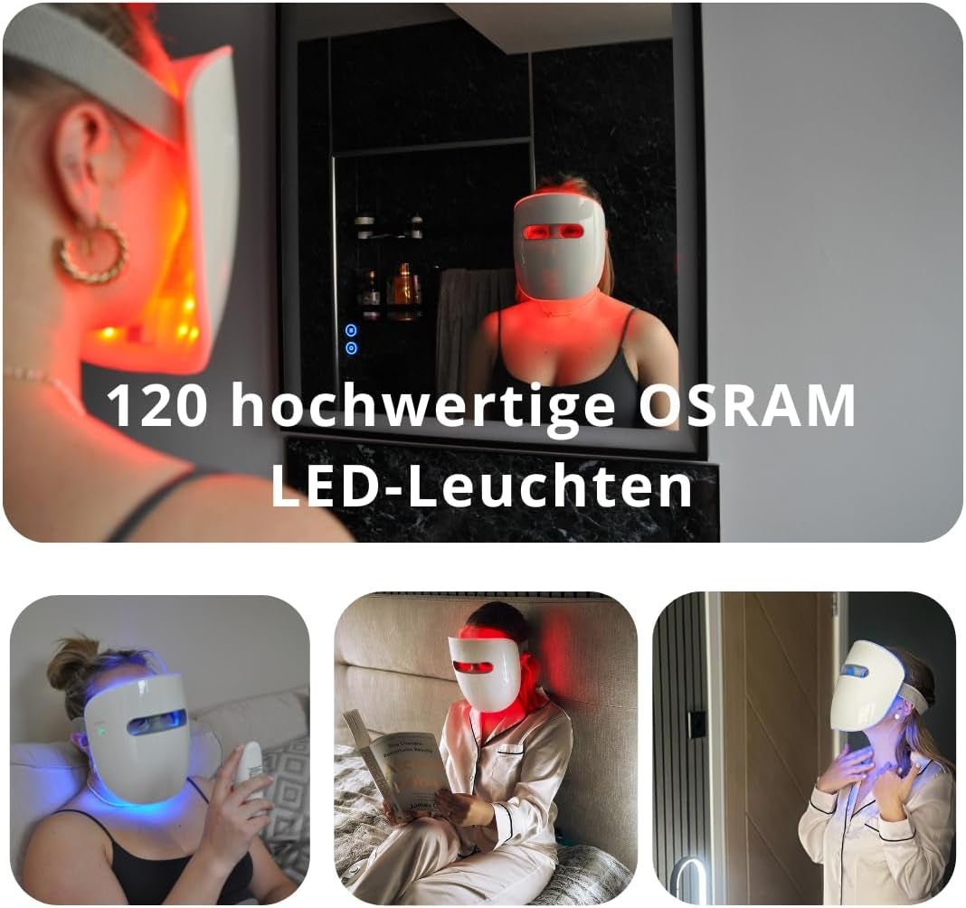Masque LED Visage - Lumière Rouge, Bleue Et NIR Pour Anti - Âge, Réduction Des Rides Et Traitement De L'Acné. Sans Fil Et Portable. - KPAKPA Market