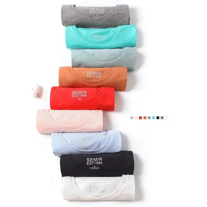 Summer Cotton T Shirts Men 2025 Simple O Neck Stretch Solid New Tops Clothing Casual Tshirt Man Streetwear Cool Tee Shirts - KPAKPA Market